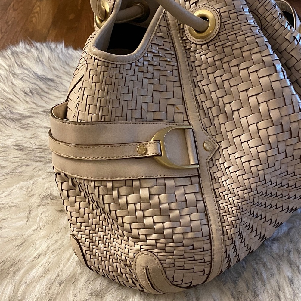 COLE HAAN Genevieve woven Denny satchel/tote bag - Picture 4 of 16